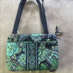 Vera Bradley Green and Black Crossbody computer bag